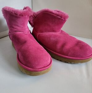 UGG Pink Suede Ankle Boots